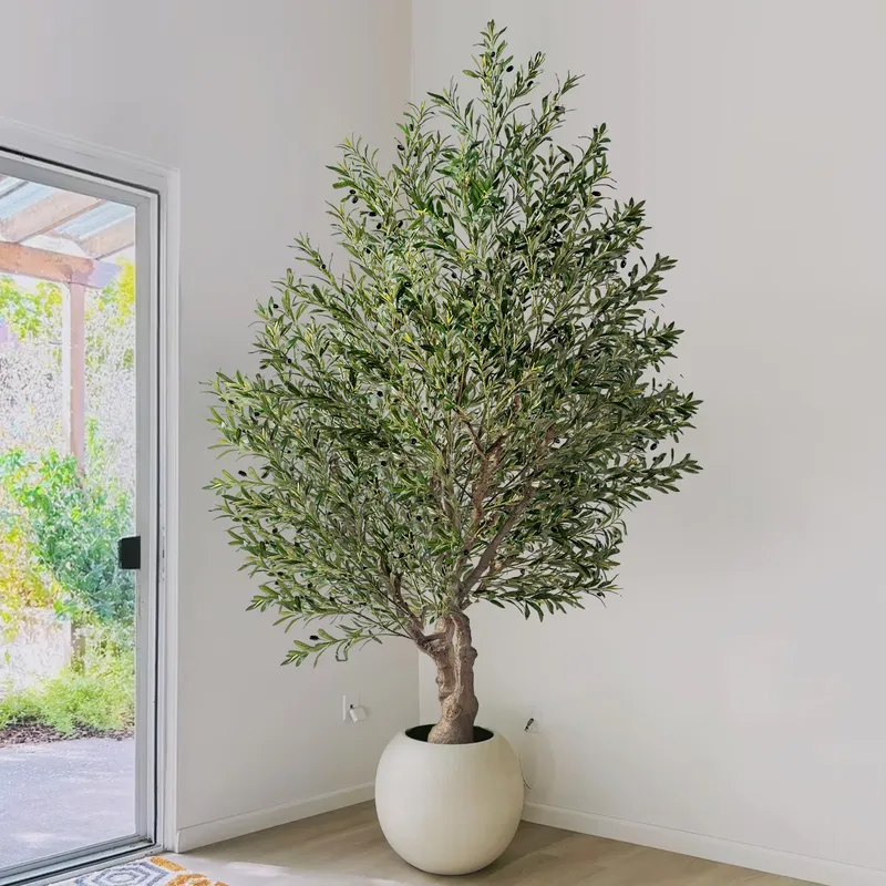 Christmas Tree Artificial - TikTokで話題の大きな人工オリーブの木、リアルな緑の装飾、家の装飾、庭、屋内植物、クリスマスデコレーション用の鉢植えの木