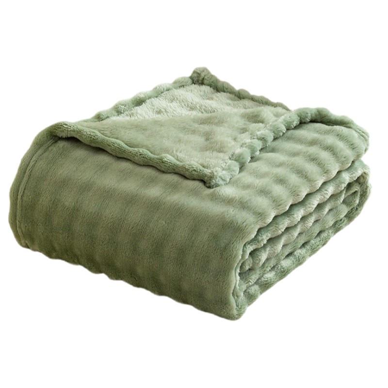 Christmas Throw Blanket - セージグリーンのバブルフリースブランケット、ソファ用、超柔らかく心地よいキュートなスローブランケット、女性向け、クリスマスギフト、ふわふわフランネルブランケット