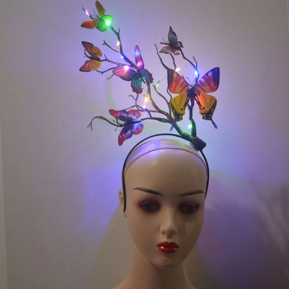 Reindeer Antlers Headband - 花柄のトナカイの角ヘッドバンド、光るアニマルヘアバンド、コスチューム、ホリデーパーティー、光るアクセサリー、結婚式、フェスティバル用
