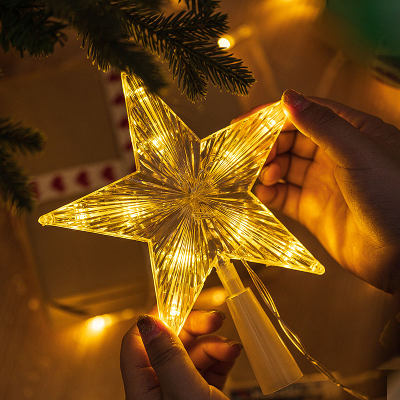 Star Tree Topper - 15/19/23 センチメートルクリスマスツリートップスターライト LED 光るスターランプクリスマスツリー装飾ホームパーティー用品ナヴィダード新年ギフト