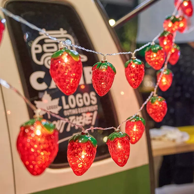 Led Fairy String Lights - 6.5フィート 10LED ストロベリーストリングライト ホームデコレーション フェアリーライト LED