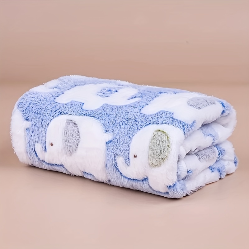 Christmas Throw Blanket - 柔らかくて心地良い漫画風の象柄ペットブランケット、犬猫用フランネルスロー、子犬子猫用ユニバーサルサイズ、クリスマスプレゼント