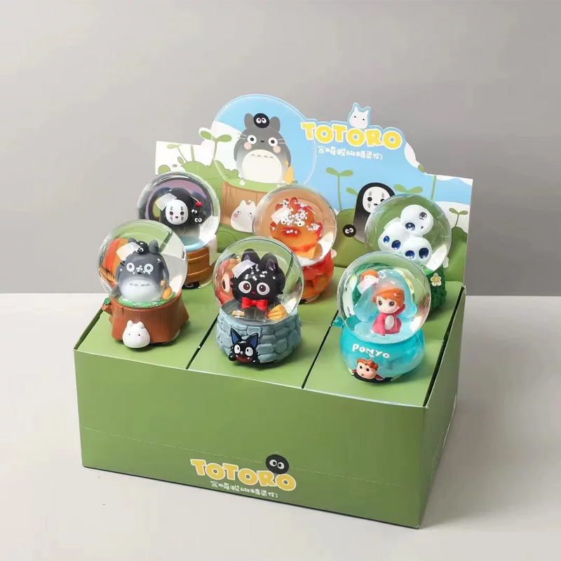 Ornament Ball Set - アニメ「宮崎駿のエルフたち」雪の結晶クリスタルボールシリーズブラインドボックス手回し式光る音楽おもちゃ周辺機器ギフト