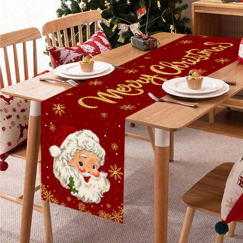 Christmas Table Runner - クリスマステーブルランナー メリークリスマスデコレーション ホーム用 クリスマスパーティーデコレーション 2026 ナヴィダ