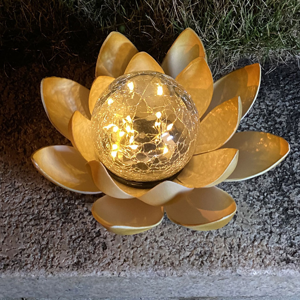 Christmas Lights Outdoor - 蓮の形をしたソーラーランプ,ひびの入ったガラス玉ランプ,ハロウィーン,クリスマス,屋外,パティオ,芝生の装飾