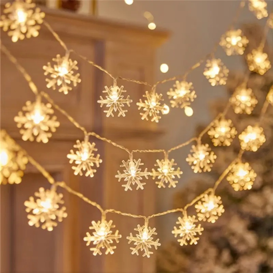 Led Fairy String Lights - 10/20/40 LED スノーフレーク ストリング ガーランド フェアリー