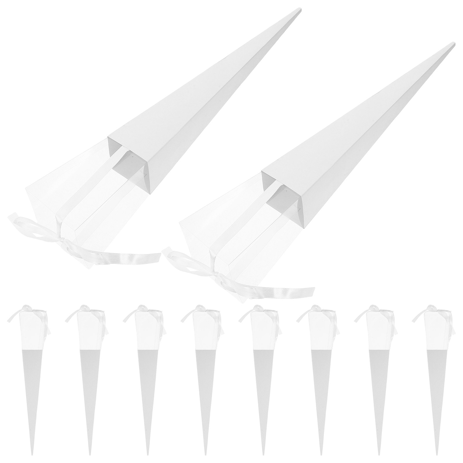 Gift Box Wrap Set - バレンタインフラワーギフトボックスセット 10個入り シングルローズ包装袋 ウェディングフローラルラップペーパー エレガントなプレゼント 女性向け