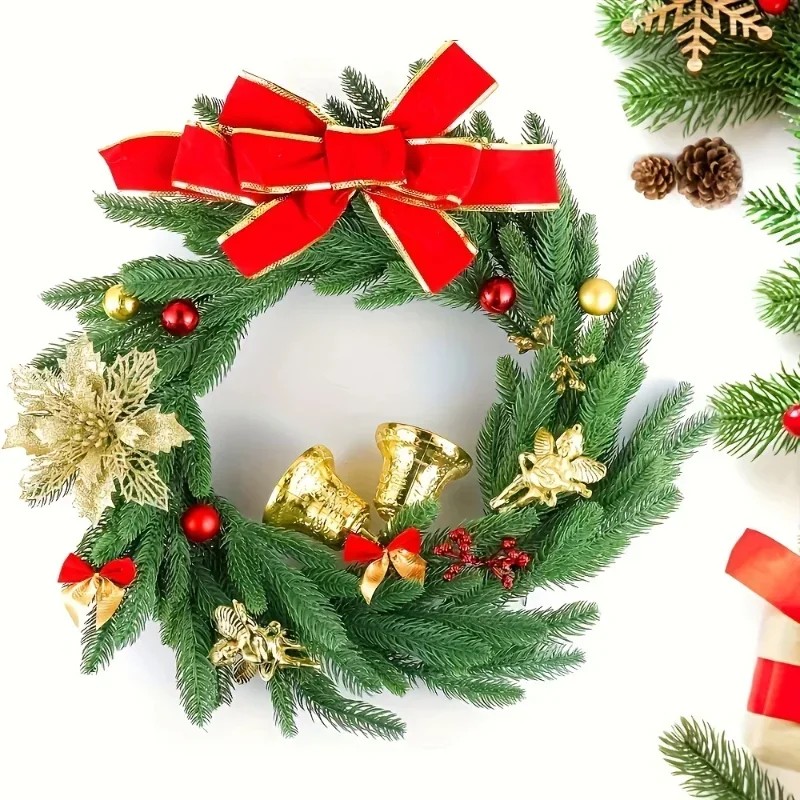 Christmas Tree Artificial - 2026年新作人工松の木プラスチック製グリーンパインの枝DIYクリスマスデコレーション冬のテーブルトップレッドホリーベリーギフト