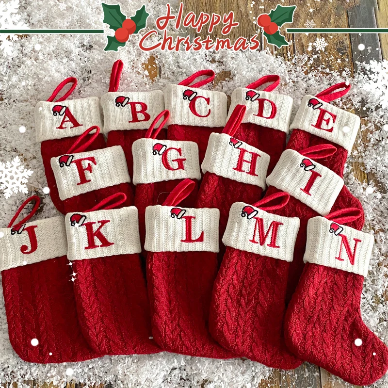 Christmas Stocking Hanging - 2025年クリスマスデコレーション 装飾文字 クリスマスブーツ ストッキング ギフトバッグ クリスマスツリーハンギングペンダント