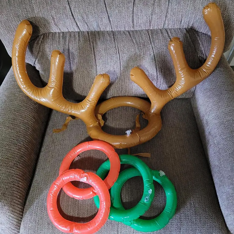 Reindeer Antlers Headband - 1/3/5 セットクリスマスゲームインフレータブルトナカイ枝角帽子リングトス子供ギフトトナカイ枝角帽子ヘッドバンド新年クリスマス装飾
