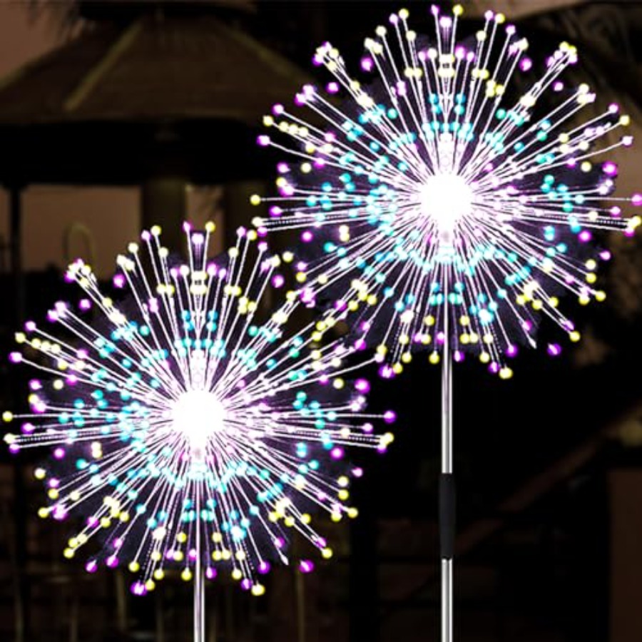 Christmas Lights Outdoor - ソーラー花火ライト、照明モード付きソーラーライト、屋外防水、庭、パティオ、歩道、通路、パーティー、結婚式、クリスマス用