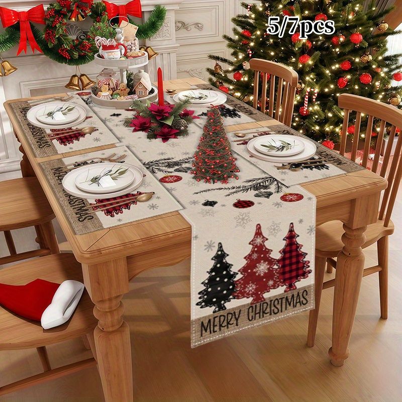 アメリカンカントリー風クリスマス テーブルランナー＆プレース - Christmas Table Runner のレビューと価格