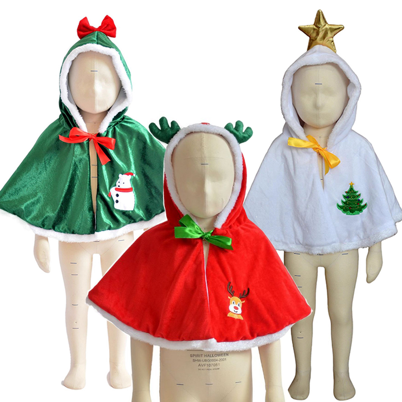 グリーンエルフクリスマスフード付きポンチョ新年衣装幼児男の子 - Elf Costume Christmas のレビューと価格