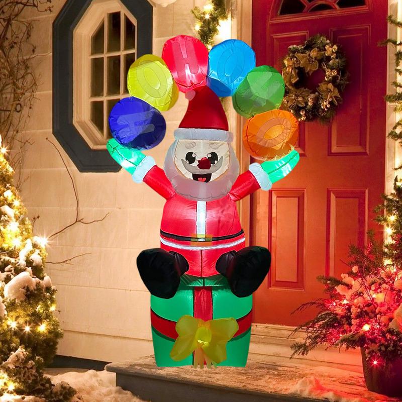 LEDライト付きサンタの膨らませる飾り、庭、ポーチ、芝生、パ - Christmas Lights Outdoor のレビューと価格