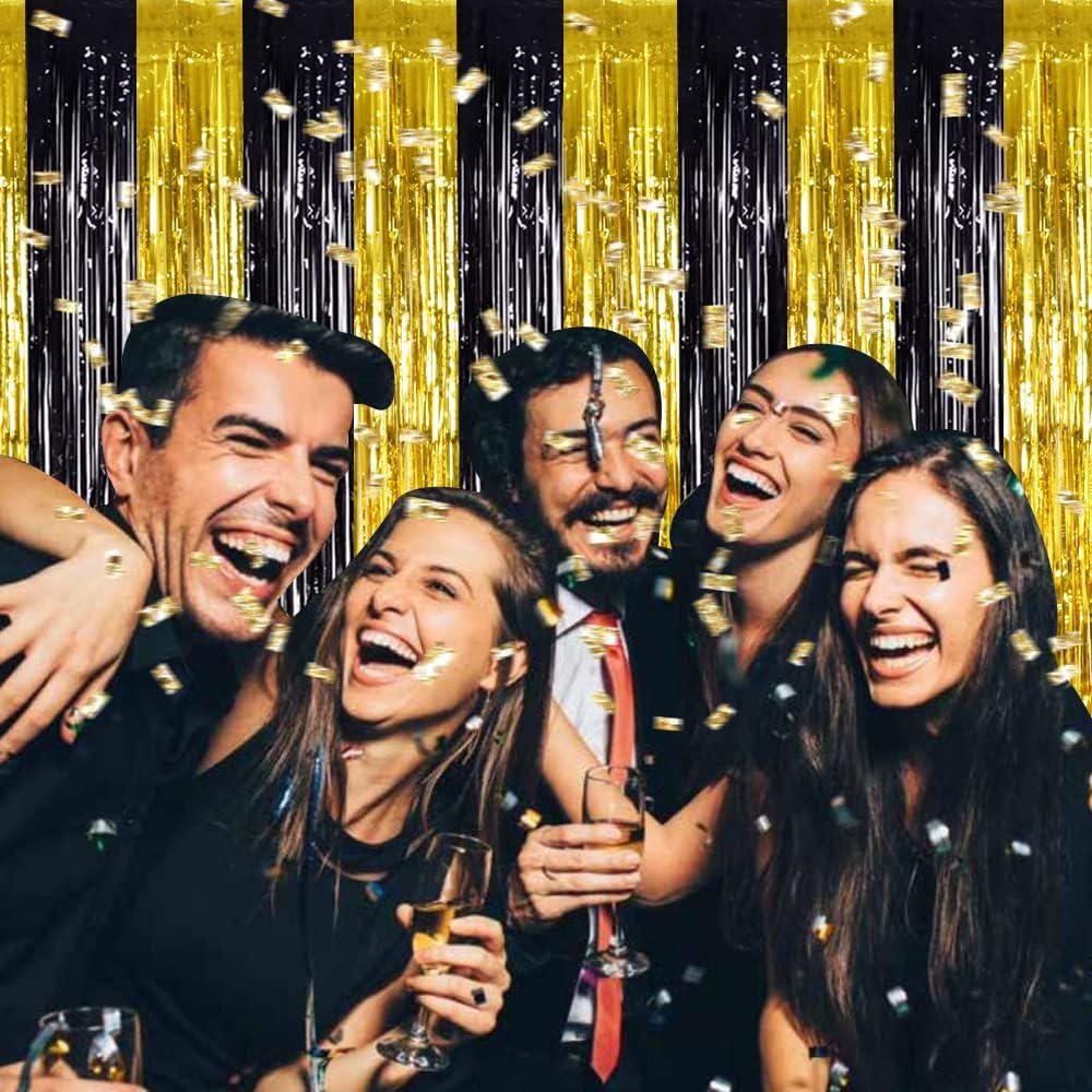 パーティー背景幕フリンジティンセルカーテン大人子供誕生日パー - Tinsel Garland Decoration のレビューと価格