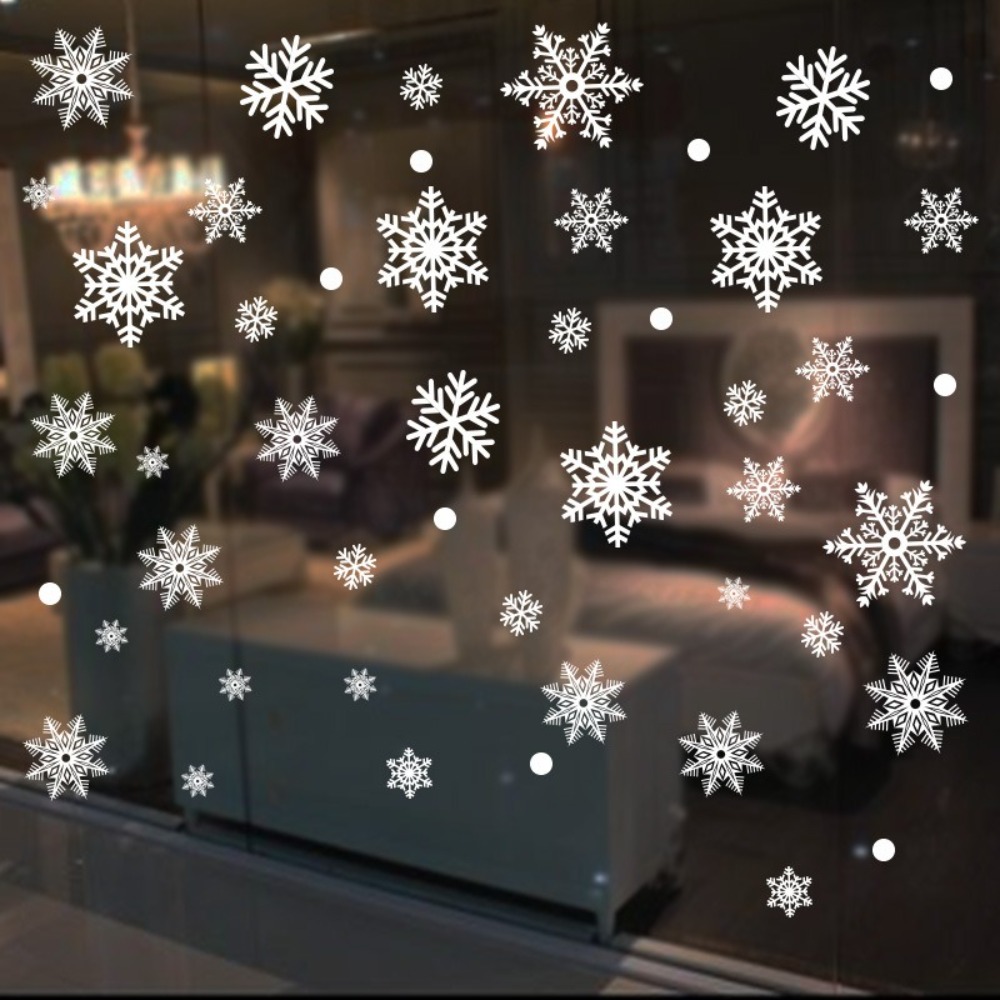 PVCスノーフレークステッカー,静電ガラスのしがみつく,白い - Snowflake Window Decal のレビューと価格