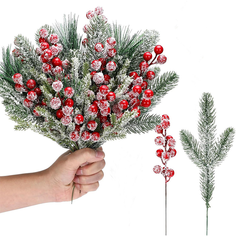 20/26 センチメートルクリスマス装飾人工松葉の枝レッドヒ - Christmas Tree Artificial のレビューと価格