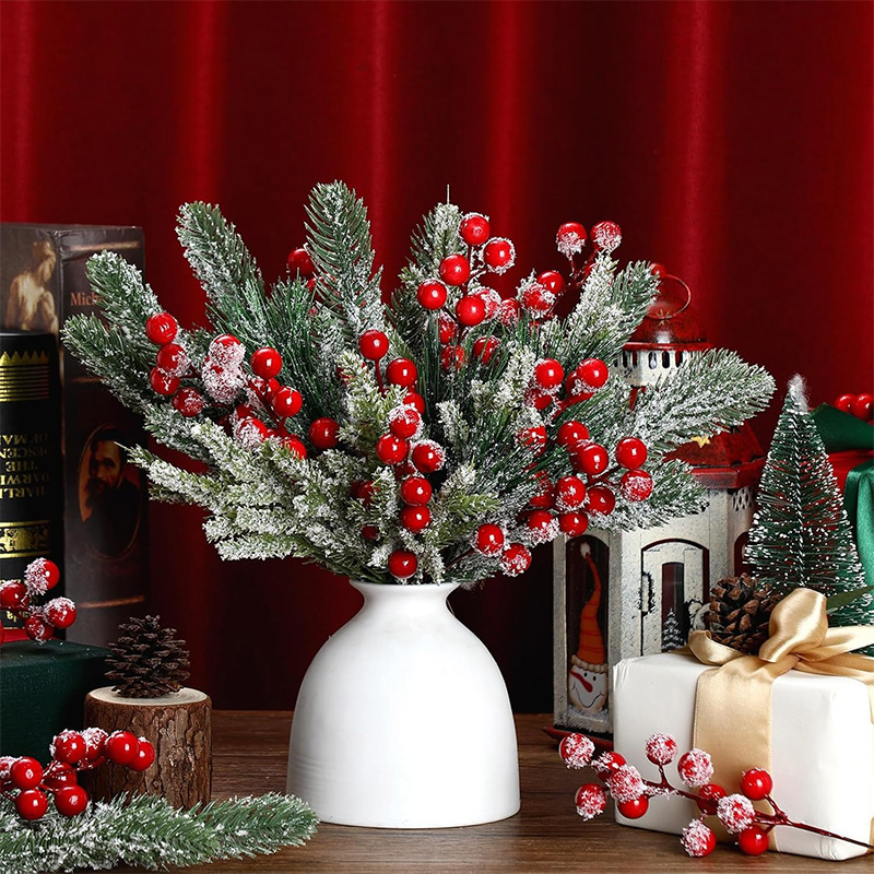 20/26 センチメートルクリスマス装飾人工松葉の枝レッドヒ - Christmas Tree Artificial のレビューと価格