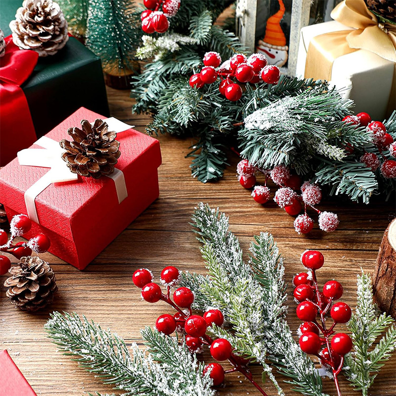 20/26 センチメートルクリスマス装飾人工松葉の枝レッドヒ - Christmas Tree Artificial のレビューと価格