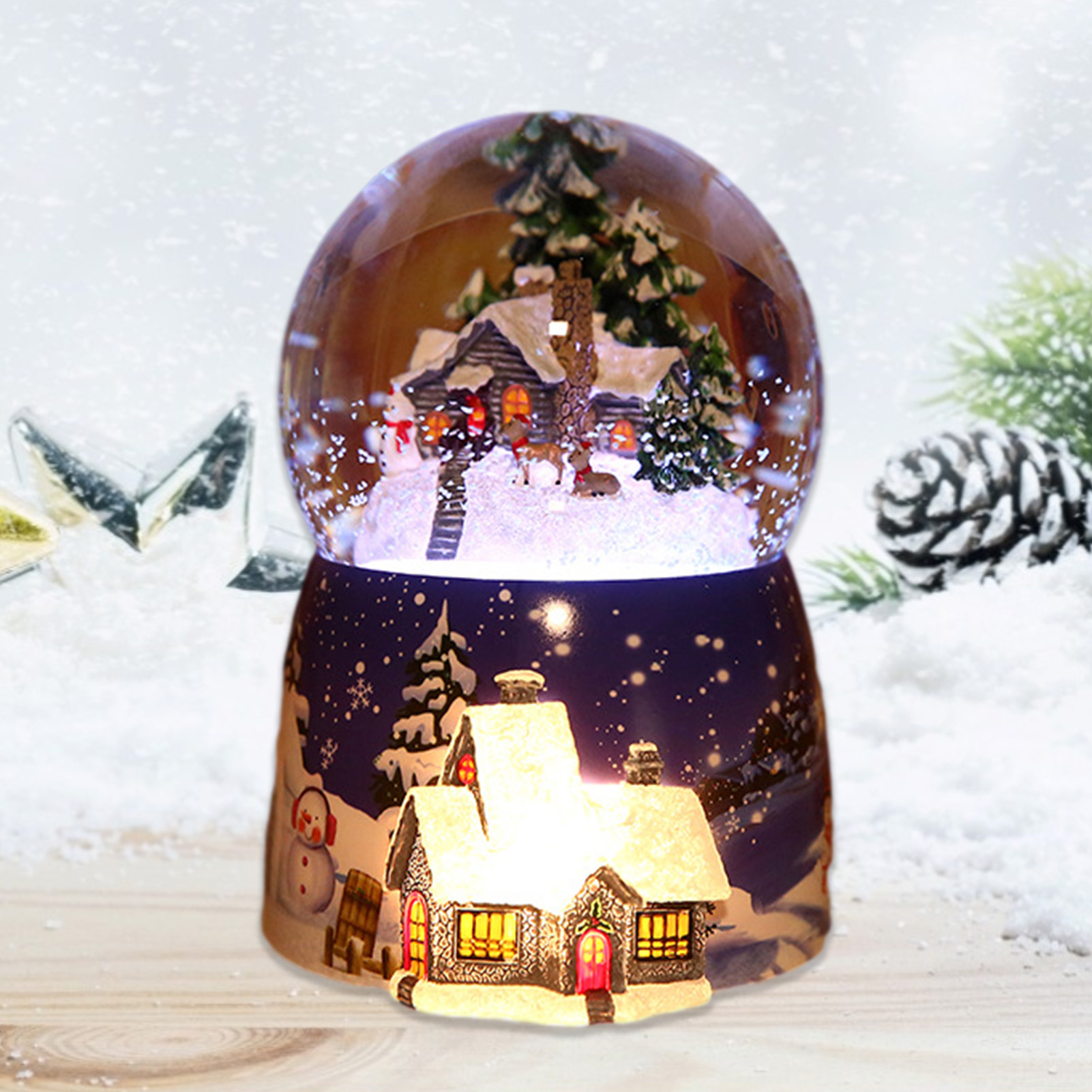 樹脂製ライトボール,1ピース,ガラスグローブ,クリスマスプレ - Snow Globe Musical のレビューと価格