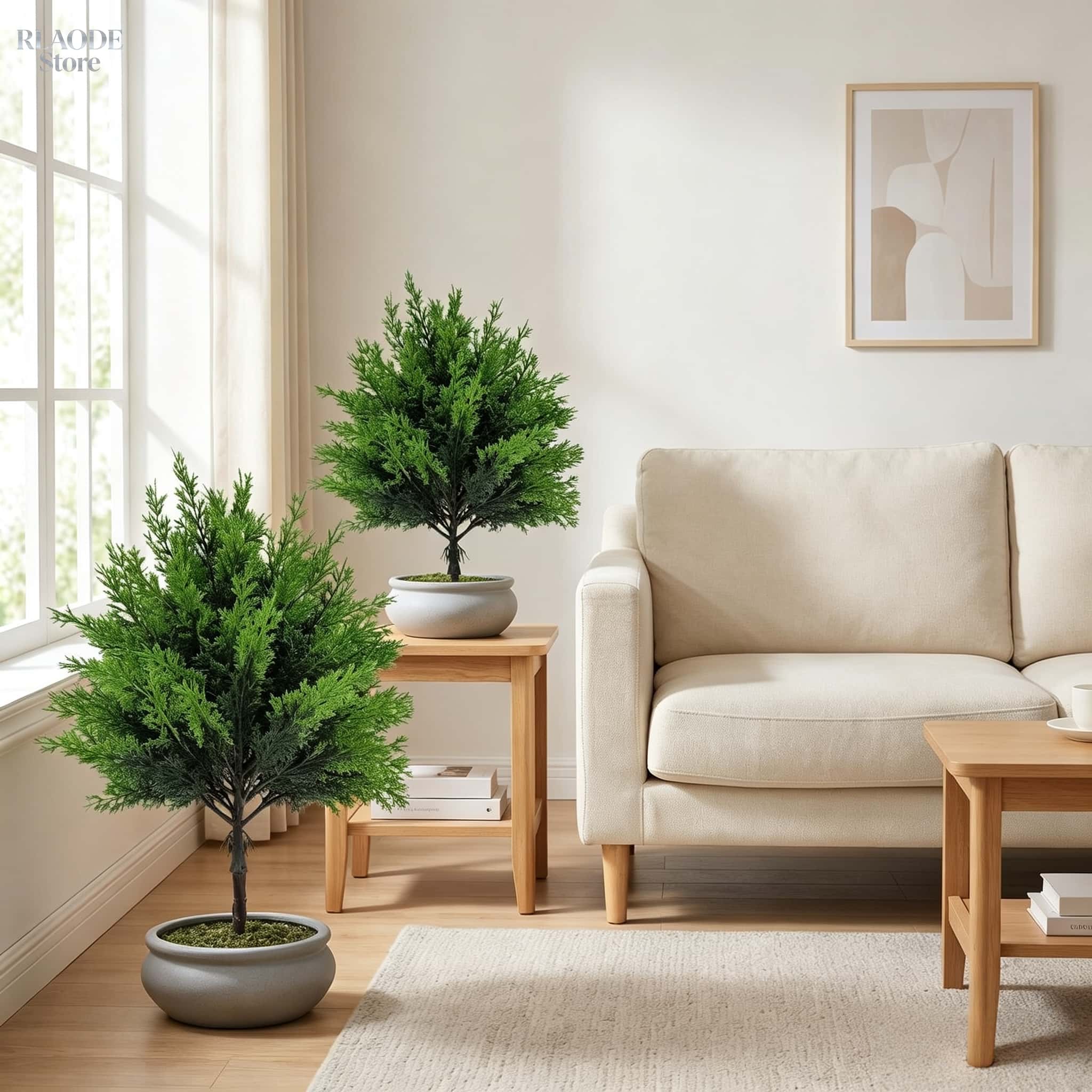 屋外用人工緑化物2個 - 高品質の大型球形松の木、地面用杭付 - Christmas Tree Artificial のレビューと価格