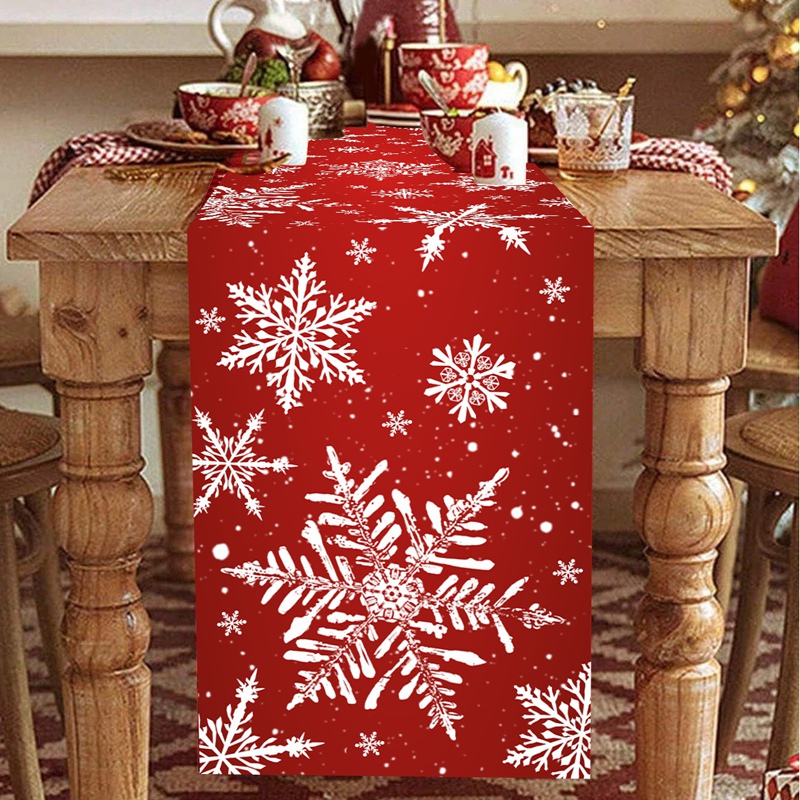 メリークリスマステーブルランナー クリスマステーブルカバー  - Christmas Table Runner のレビューと価格