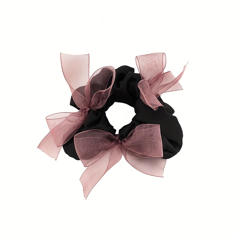オーガンザ織りリボンサテンシュシュ、秋冬新作のヘアゴム、ボリ - Ribbon Bow Gift のレビューと価格