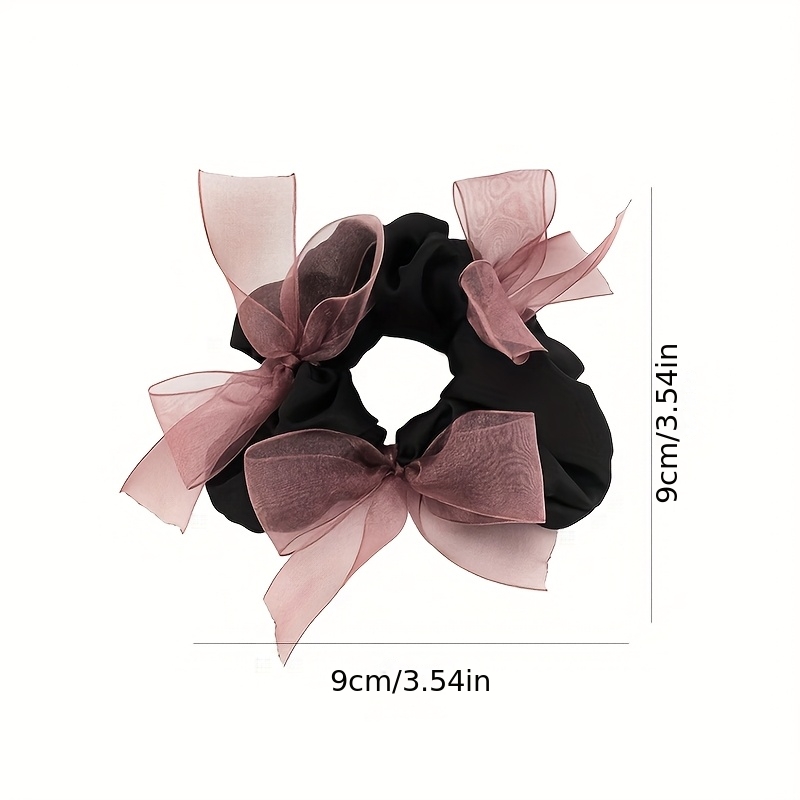 オーガンザ織りリボンサテンシュシュ、秋冬新作のヘアゴム、ボリ - Ribbon Bow Gift のレビューと価格