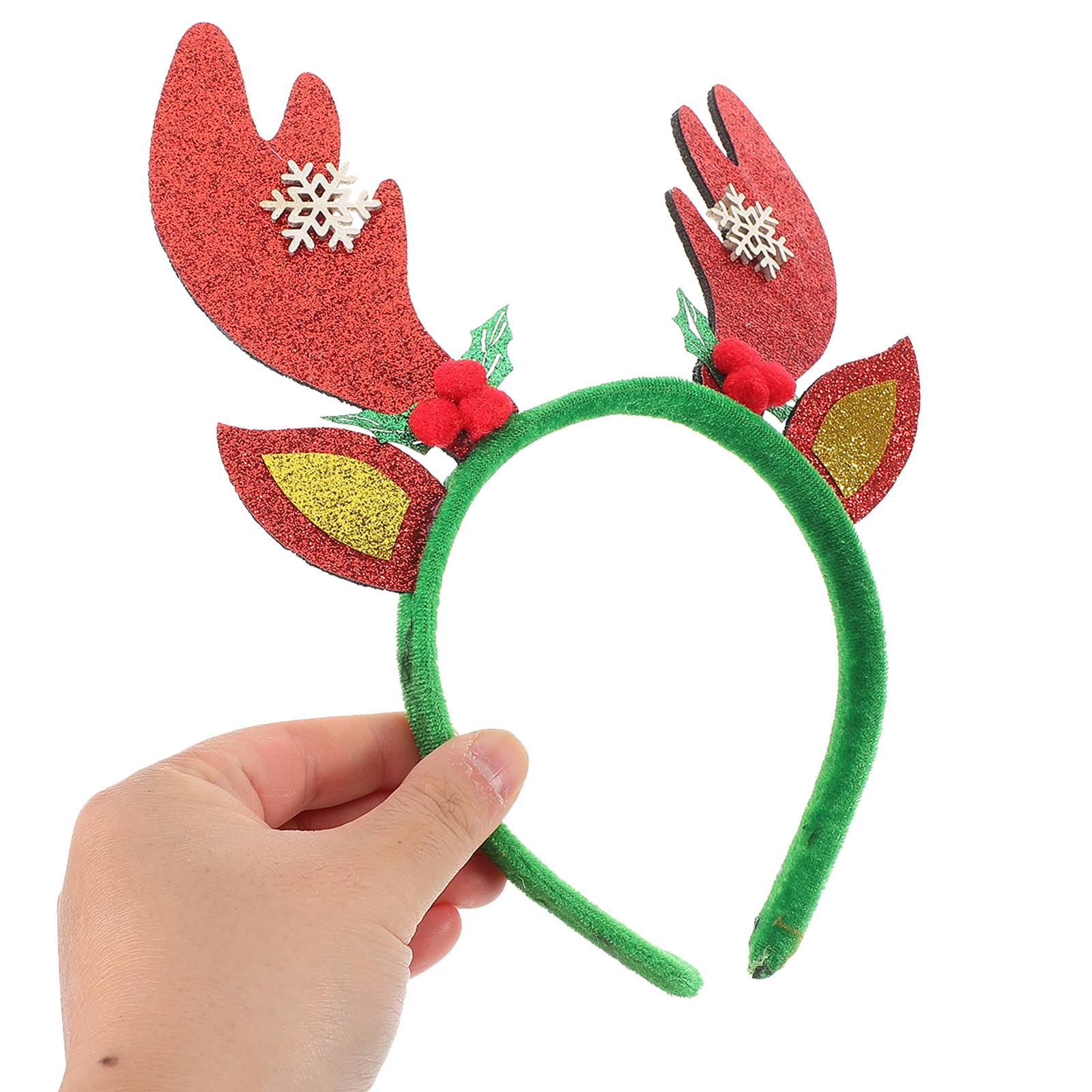 クリスマス鹿の角ヘッドバンド赤緑ホリデーヘアバンドトナカイの - Reindeer Antlers Headband のレビューと価格