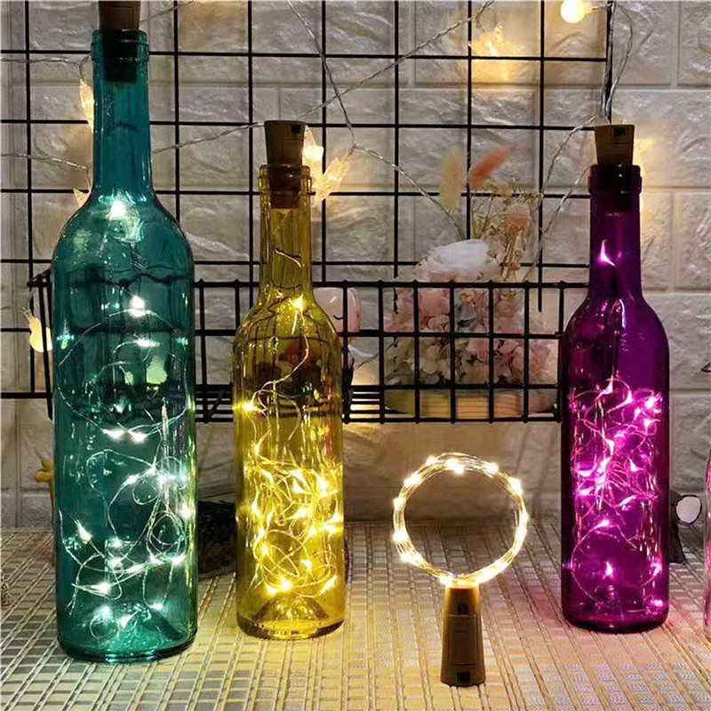 6個 20LED ワインボトル コルク付きボトル LEDスト - Led Fairy String Lights のレビューと価格