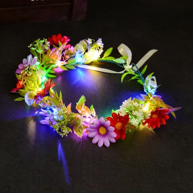 光る花輪LEDフラワークラウン、輝くヘアガーランド、妖精のテ - Led Fairy String Lights のレビューと価格
