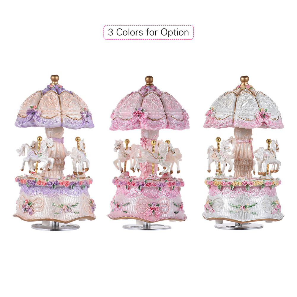 Dream 3-horse回転カルーセル、メリーゴーラウンド - Snow Globe Musical のレビューと価格