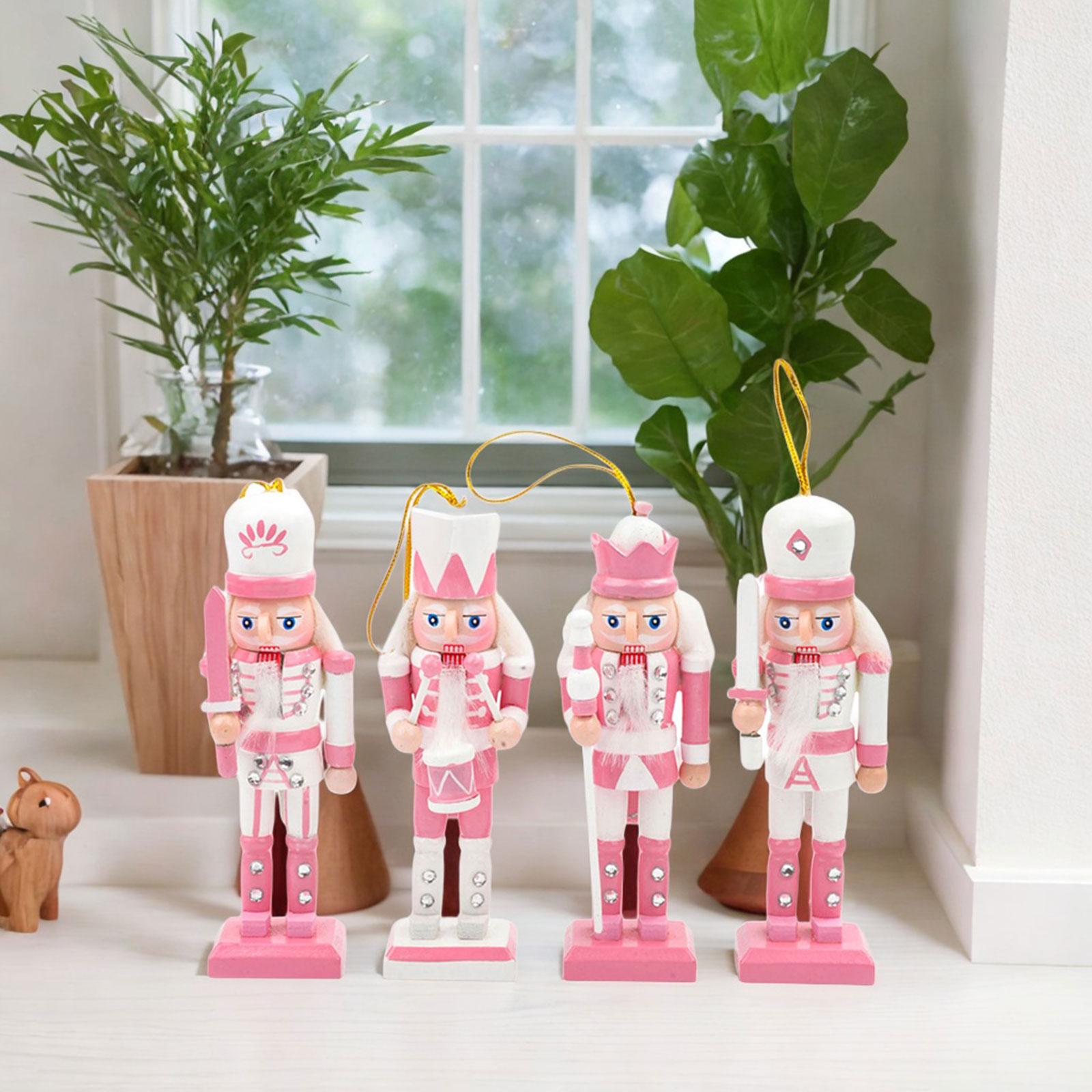 4x 木製くるみ割り人形兵士フィギュア像デスクトップクラフト - Nutcracker Figurine のレビューと価格