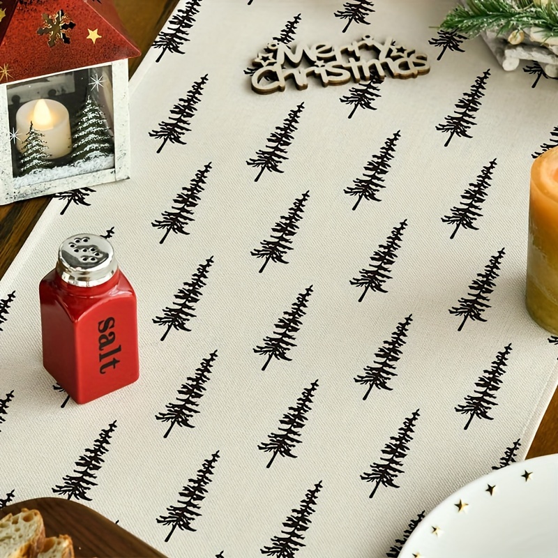 シンプルなクリスマスツリーテーブルランナー、流行のホットアイ - Christmas Table Runner のレビューと価格