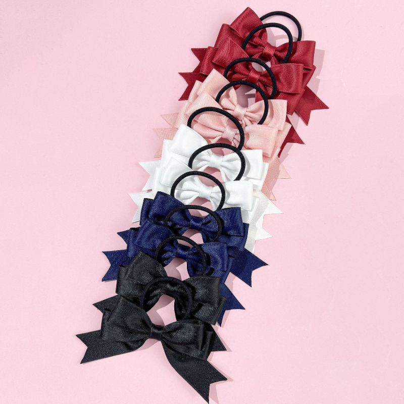 2個入りのリボンヘアゴム、甘くてシンプル、ダブルポニーテール - Ribbon Bow Gift のレビューと価格