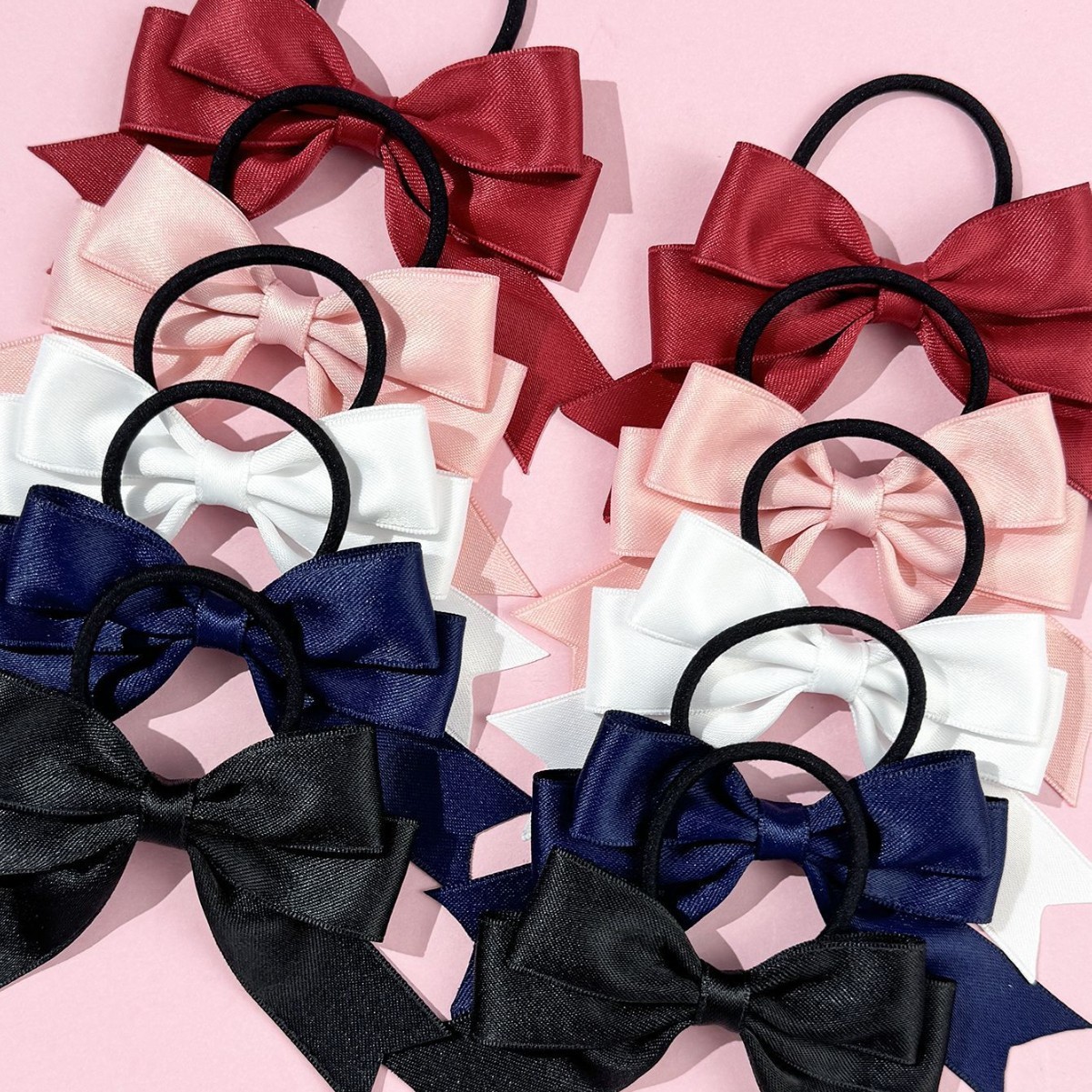 2個入りのリボンヘアゴム、甘くてシンプル、ダブルポニーテール - Ribbon Bow Gift のレビューと価格