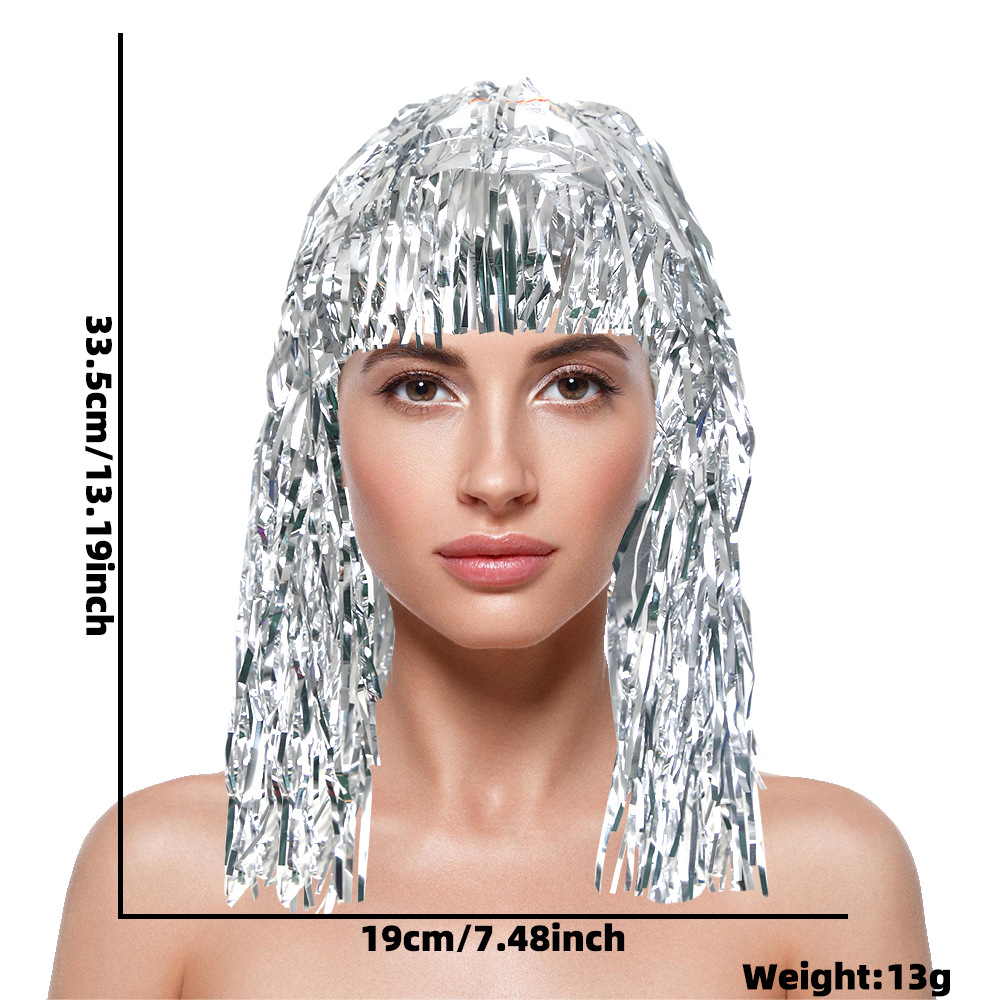 コスプレディスコウィッグ箔ティンセル光沢のあるパーティーウィ - Tinsel Garland Decoration のレビューと価格