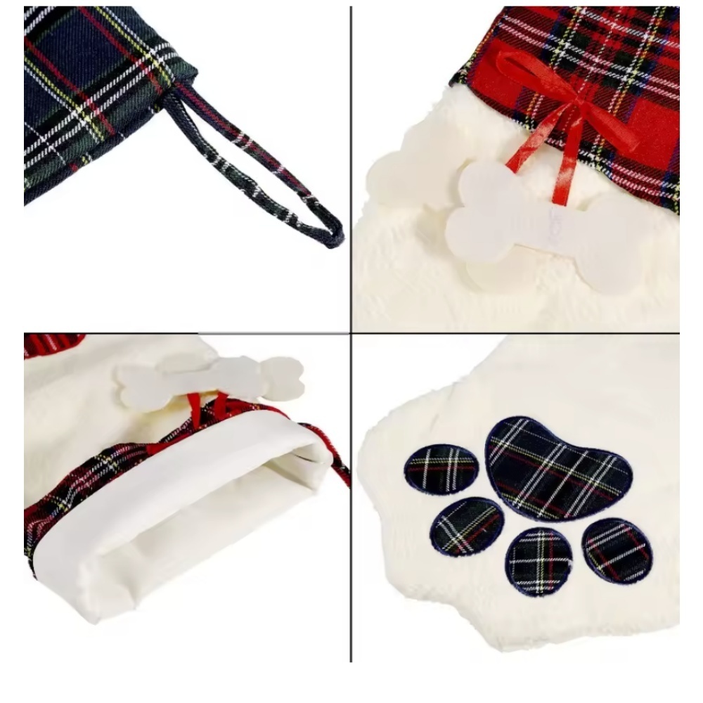 クリスマスソックス 新年飾り バッファローチェック柄 ペット - Christmas Stocking Hanging のレビューと価格
