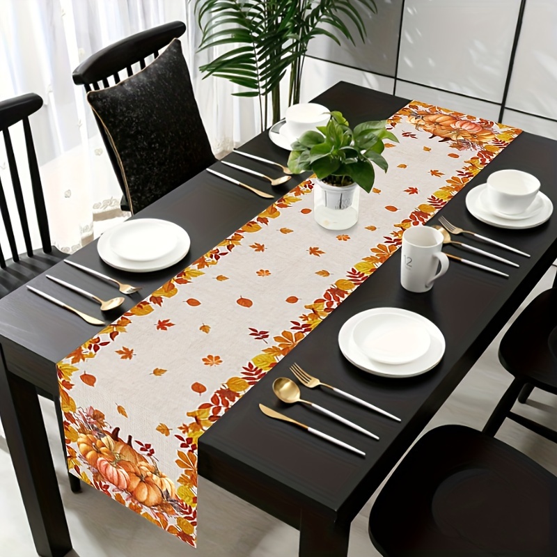 1pc 感謝祭＆ハロウィンテーブルランナー - 秋の収穫デザ - Christmas Table Runner のレビューと価格
