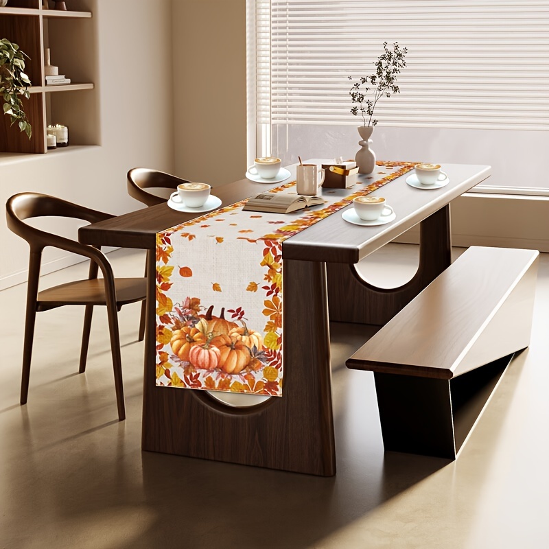 1pc 感謝祭＆ハロウィンテーブルランナー - 秋の収穫デザ - Christmas Table Runner のレビューと価格