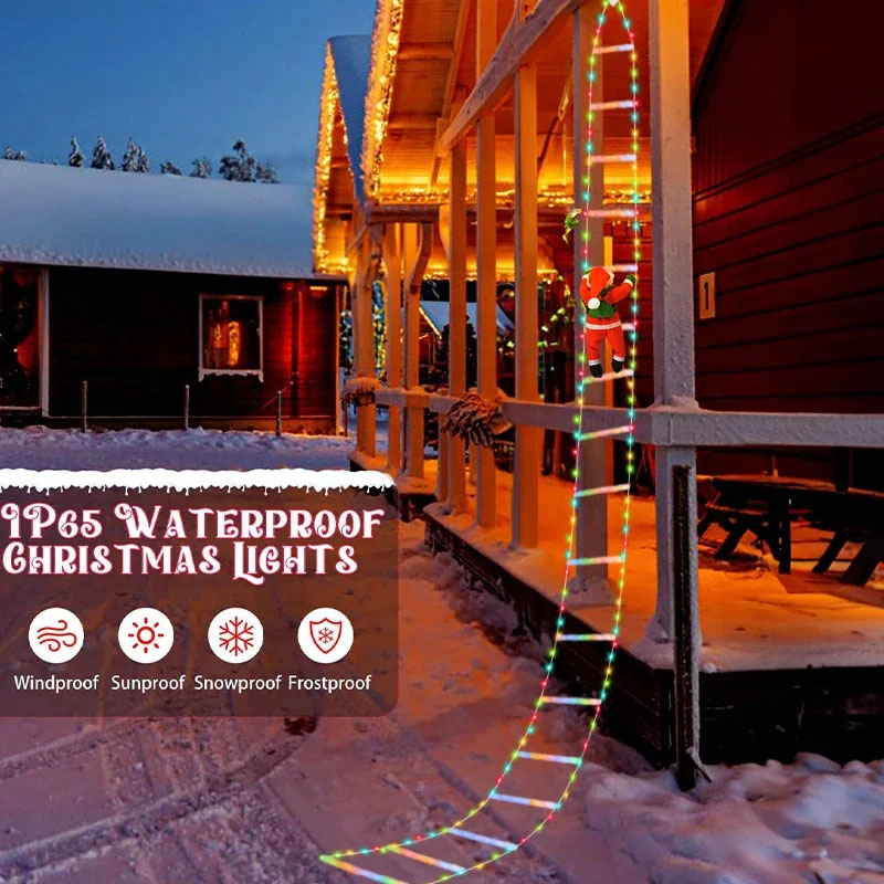 LEDクリスマスライト クリスマス装飾用はしご型ライトストリ - Christmas Lights Outdoor のレビューと価格