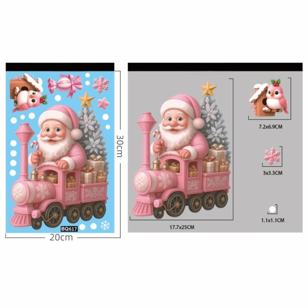 漫画 PVC ウィンドウステッカー雪の結晶サンタクロースクリ - Snowflake Window Decal のレビューと価格