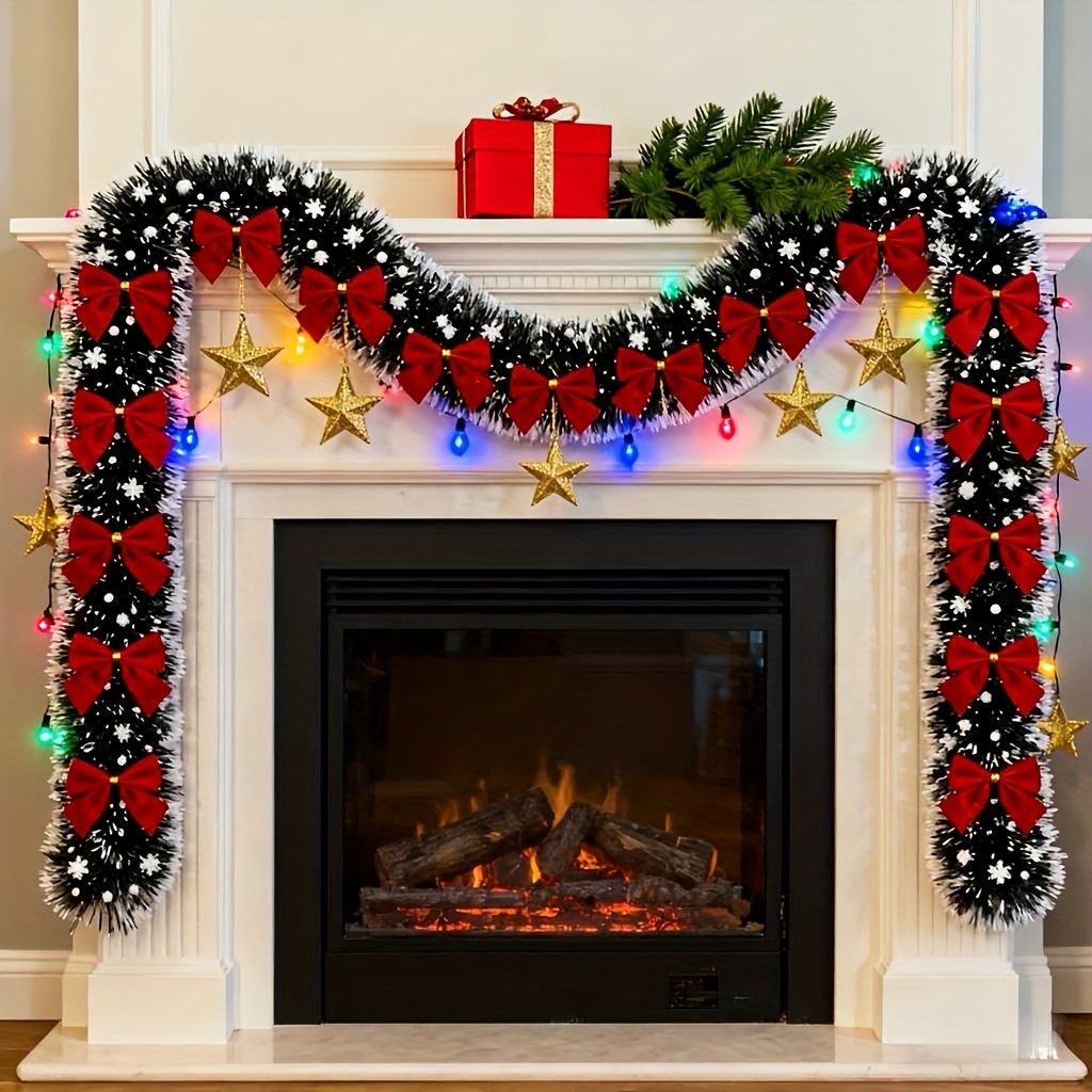 人工クリスマスガーランド クリスマスティンセルガーランド リ - Christmas Wreath Fake のレビューと価格