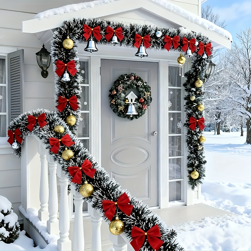 人工クリスマスガーランド クリスマスティンセルガーランド リ - Christmas Wreath Fake のレビューと価格