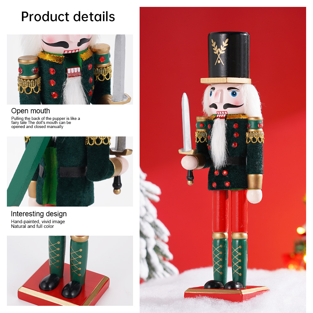 クリスマス木製くるみ割り人形飾り、兵士のフィギュア、手作り人 - Nutcracker Figurine のレビューと価格