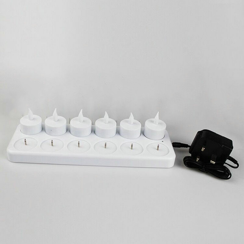 充電式LEDキャンドル12個セット、フレームレス静電ティーラ - Holiday Candle Set のレビューと価格