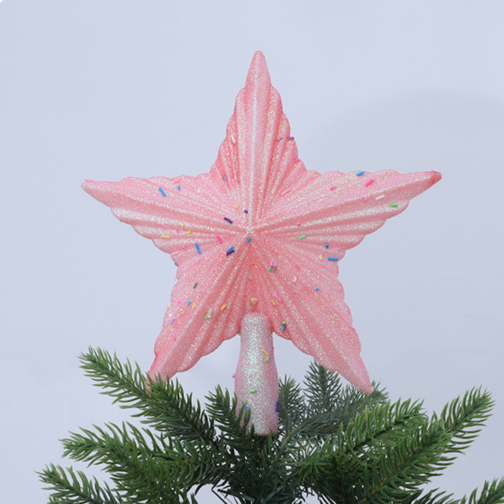 クリスマスツリーのトップスターオーナメント ピンク ホワイト - Star Tree Topper のレビューと価格
