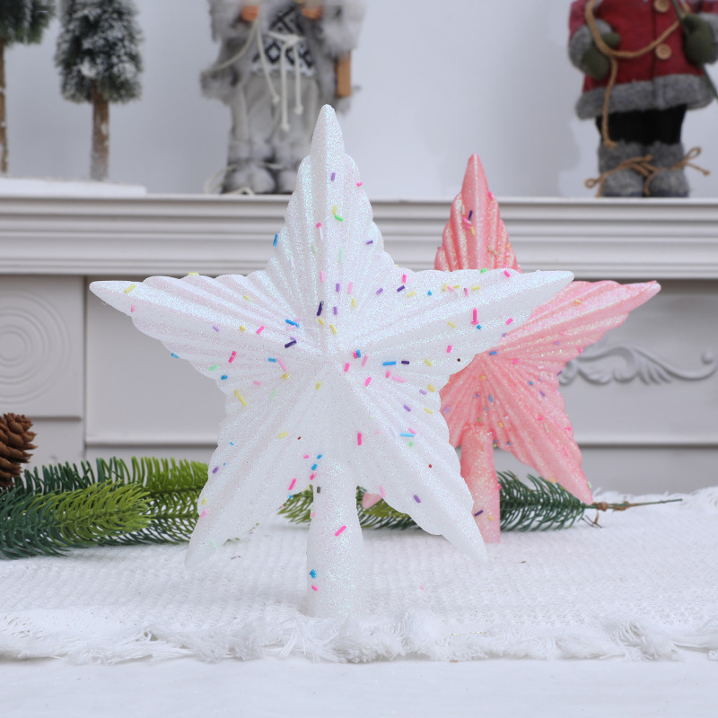 クリスマスツリーのトップスターオーナメント ピンク ホワイト - Star Tree Topper のレビューと価格
