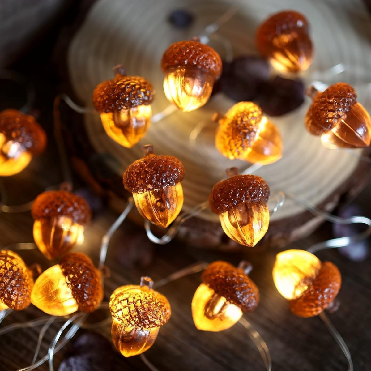 30 LED ドングリストリングライト 感謝祭の装飾 9.8 - Led Fairy String Lights のレビューと価格