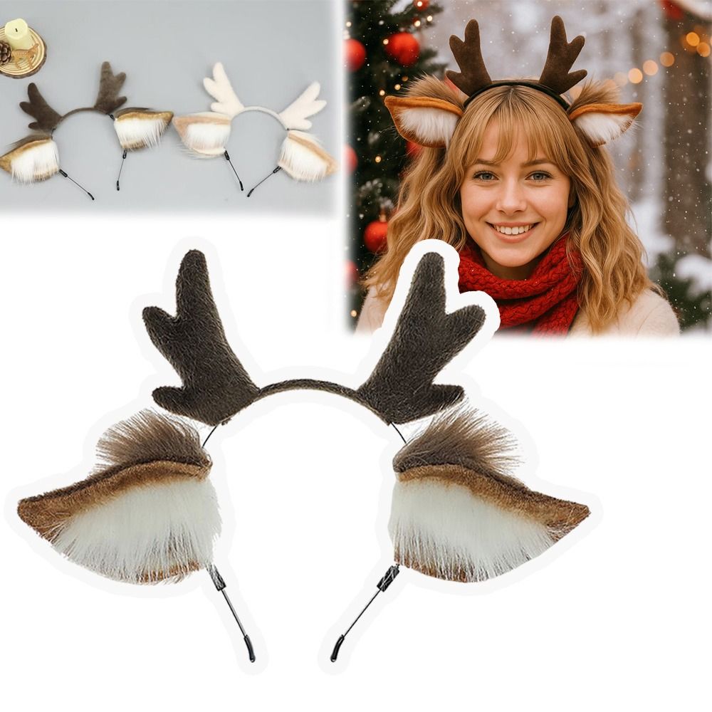 鹿の耳 トナカイの角 ヘッドバンド パーティー用ヘッドピース - Reindeer Antlers Headband のレビューと価格